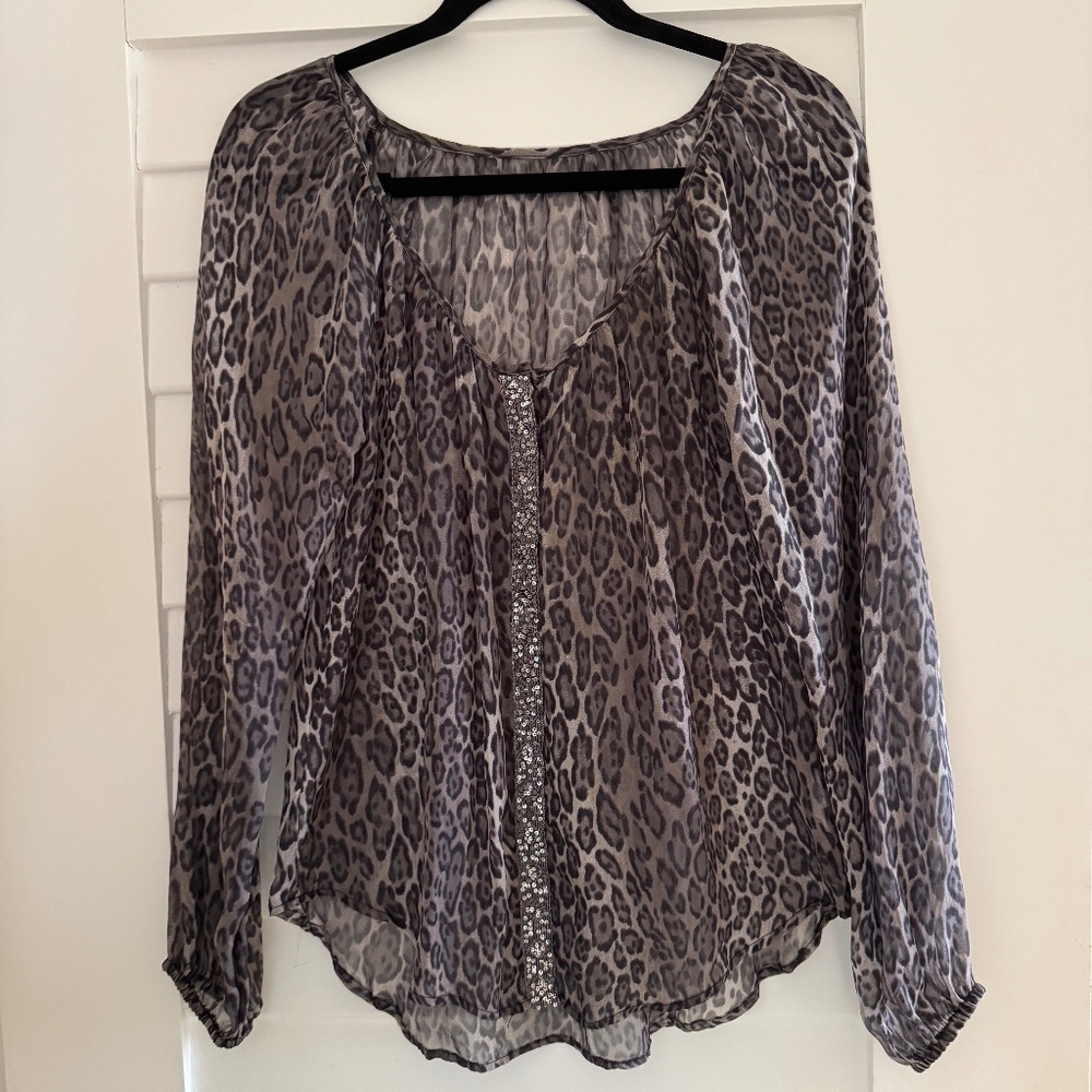 Animal Print Silk Blouse